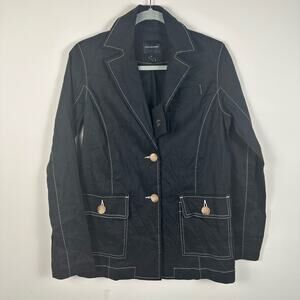 NWT EI8HT DREAMS Linen Blend Jacket Contrast Stitch Size 4